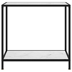 Maison Chic Table console | Meuble d'entrée | Table d'appoint Blanc 80x35x75 cm Verre trempé -GKD40023