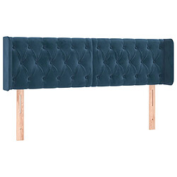 Avis Maison Chic Tête de lit scandinave à LED,meuble de chambre Bleu foncé 163x16x78/88 cm Velours -MN10288