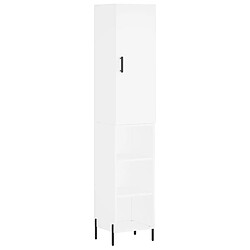 vidaXL Buffet haut Blanc 34,5x34x180 cm Bois d'ingénierie