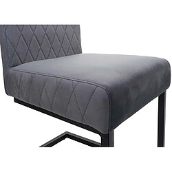 Acheter Mendler Lot de 2 chaises cantilever HWC-L15, chaise visiteur chaise de conférence, velours acier époxy ~ gris foncé