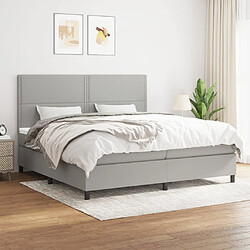 Maison Chic Lit Adulte - Lit simple Lit à sommier tapissier avec matelas moelleux - Meuble de Chambre - Gris clair 200x200cm Tissu -MN23206