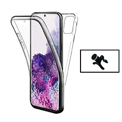 PHONECARE Kit Coque 3x1 360° Impact Protection + Support Magnétique de Voiture Renforcé pour Samsung Galaxy M32 - Transparent/Blanc