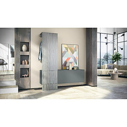 Mpc Vestiaire Gris Et Anthracite (lxhxp) : 156,5 X 193 X 35