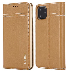 Wewoo Coque Pour iPhone 11 Pro GEBEI Etui de protection en cuir à rabat avec support et fentes cartes Kaki