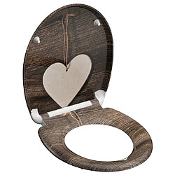 SCHÜTTE Siège de toilette avec fermeture en douceur WOOD HEART imprimé