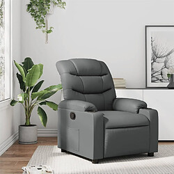 Maison Chic Fauteuil Relax pour salon, Fauteuil inclinable Gris Similicuir -GKD55837