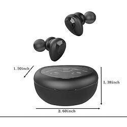 Avis Chrono Écouteurs Bluetooth Écouteurs intra-auriculaires sans fil étanches TWS 5.1 Casque antibruit pour le sport - noir