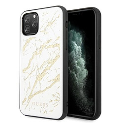 Guess Maroquinerie guess guhcn65mggwh iphone 11 pro max blanc/blanc hard coque glitter marble glass