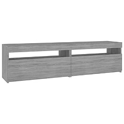 Maison Chic Meubles TV 2 pcs avec lumières LED - Banc TV pour salon Sonoma gris 75x35x40 cm -MN62898