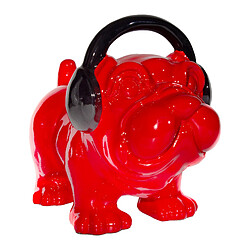 Figurine Décorative Chien Bulldog DJ Kuatéh en Polyrésine 30x16x22 cm Rouge