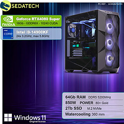 Sedatech PC Gamer Pro ATX Premium • Intel i9-14900KF • RTX4080 Super • 64Go DDR5 • 2To SSD M.2 • Windows 11