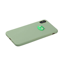 Coque en TPU + PU poupée animale enduite grenouille pour votre Apple iPhone XS/X 5.8 pouces