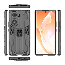 Coque en TPU antichoc, double couche avec béquille noir pour votre Honor 60