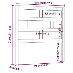 vidaXL Tête de lit 106x4x100 cm Bois massif de pin pas cher