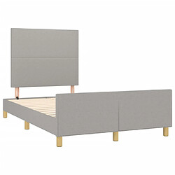 Acheter Maison Chic Lit adulte - Cadre Structure de lit avec tête de lit Contemporain Gris clair 120x200 cm Tissu -MN61903