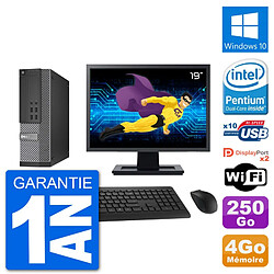 PC Dell 7020 SFF Ecran 19" Intel G3220 RAM 4Go Disque Dur 250Go Windows 10 Wifi - Occasion