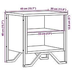 vidaXL Table de chevet chêne marron 40x30x40 cm bois d'ingénierie pas cher