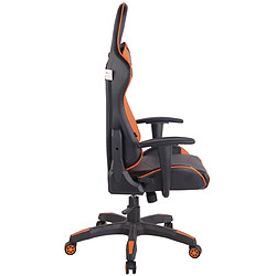 Avis Decoshop26 Fauteuil de bureau design sportif mécanisme d'inclinaison coussins en PVC noir / orange 10_0002552