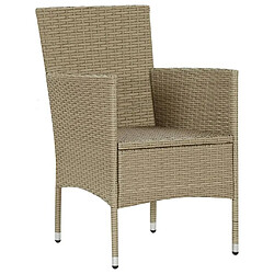 Maison Chic Ensemble à manger d'extérieur 7 pcs avec coussins,Salon de jardin,Mobilier de jardin Poly rotin Beige -GKD987180 pas cher