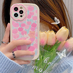 GUPBOO Étui pour iPhone13 Étui de téléphone portable ours fleur japonais et coréen fille anti-chute