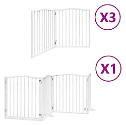 vidaXL Barrière pour chien porte pliable 10 panneaux bois de peuplier