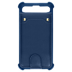 Avizar Coque Smartphone 4.7'' à 5'' Souple Coins Bumper Portecarte Amovible Bleu Nuit