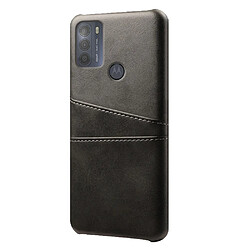 Coque en TPU + PU avec double porte-cartes noir pour votre Motorola Moto G50