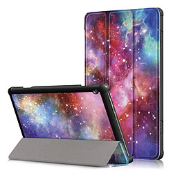 Wewoo Housse Coque Étui en cuir avec rabat pour déformation horizontale et motif couleurs pour Lenovo Tab M10, support à trois rabats (motif Galactics)