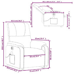 vidaXL Fauteuil inclinable de massage électrique taupe pas cher