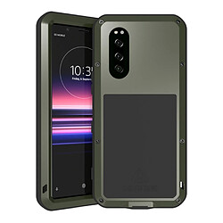 Coque en silicone + métal antichoc vert armé pour votre Sony Xperia 5