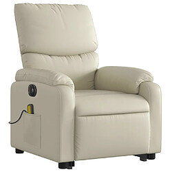 Avis Maison Chic Fauteuil Relax pour salon, Fauteuil inclinable de massage électrique crème similicuir -GKD65689