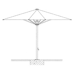 Acheter Decoshop26 Parasol de luxe XXL 5x5m (Ø7,2m) fixation aux fondations en béton polyester/aluminium 75kg anthracite 04_0003352