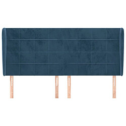 Avis Maison Chic Tête de lit moderne avec oreilles pour chambre - Décoration de lit Bleu foncé 203x23x118/128 cm Velours -MN75502