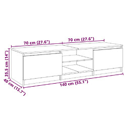 vidaXL Meuble TV avec lumières LED blanc 140x40x35,5 cm pas cher