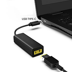 Universal Adaptateur d'alimentation CC USB 3.1 C pour connecteur d'ordinateur portable Lenovo ASUS Prise carrée