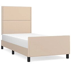 Maison Chic Cadre/structure de lit avec tête de lit pour adulte - Lit Moderne Chambre Cappuccino 80x200 cm Similicuir -MN53430