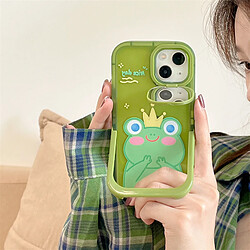 GUPBOO Étui pour iPhone11ProMax Support de miroir de cas de téléphone de dessin animé de grenouille de couronne mignonne