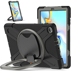 Coque en TPU + Silicone avec béquille pivotante à 360° noir/gris pour votre Samsung Galaxy Tab A 10.1 (2019) SM-T510 (Wi-Fi)/SM-T515 (LTE)