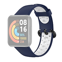 Bracelet en silicone bicolore, sangle respirante, bleu/blanc pour votre Xiaomi Redmi Watch 2