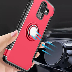 Wewoo Coque Étui de protection magnétique à 360 degrés avec anneau de rotation pour Galaxy J8 2018 rouge pas cher