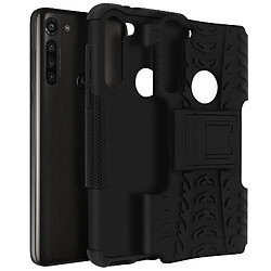 Avizar Coque Motorola Moto G8 Power Protection Bi-matière avec Béquille Support Noir