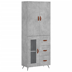 vidaXL Buffet haut Gris béton 69,5x34x180 cm Bois d'ingénierie