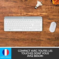 LOGITECH - Ensemble Clavier + Souris sans fil MK470 - AZERTY - Blanc