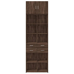 Avis vidaXL Armoire de rangement chêne brun 70x42,5x225cm bois d'ingénierie