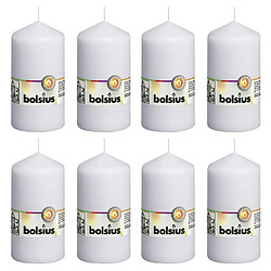 Bolsius Bougies pilier 8 pcs 130x68 mm Blanc