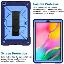 Acheter Wewoo Housse Coque Pour Galaxy Tab A 10.1 2019 T510 couleur contrastée Silicone + PC Combinaison avec support bleu marine +