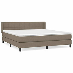 Maison Chic Lit adulte- Lit + matelas,Sommier à lattes de lit avec matelas Taupe 180x200 cm Tissu -GKD92726