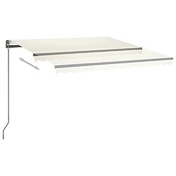 Maison Chic Auvent automatique | Store banne extérieur | Marquise avec capteur de vent et LED 450x350 cm Crème -MN96265 pas cher