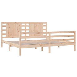 Acheter Maison Chic Lit adulte - Lit simple Cadre de lit,Structure du lit Contemporain Bois de pin massif 200x200 cm -MN14996