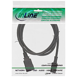 Câble adaptateur secteur InLine®, IEC-60320 C20 à C13, 3x1,5mm², max. 10A, noir, 1m